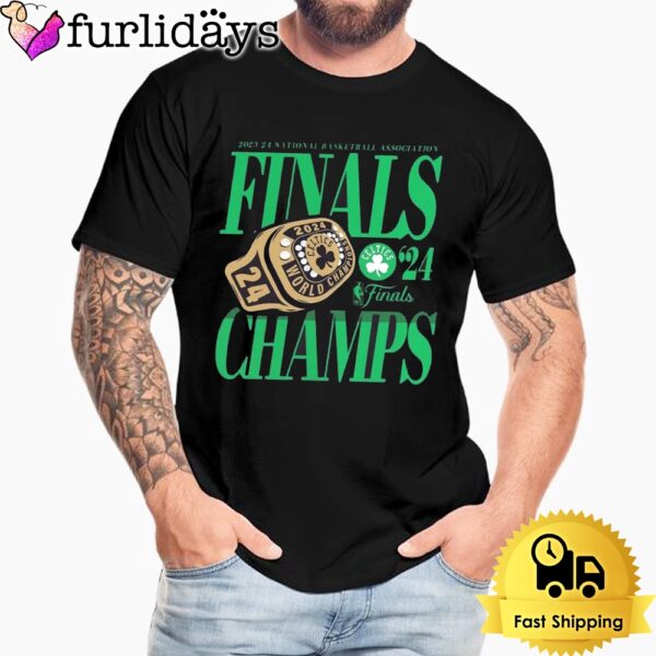Boston Celtics Fanatics 2024 NBA Finals Champions Ball Screen Ring T-Shirt