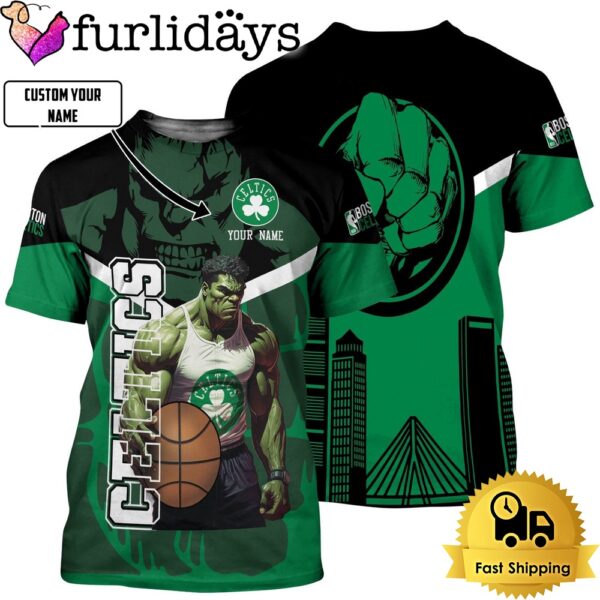 Boston Celtics Hulk All Over Print T-Shirt Gift For Fan