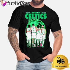 Boston Celtics Jrue Holiday Jayson Tatum Jaylen Brown Derrick White Attack Signatures T-Shirt