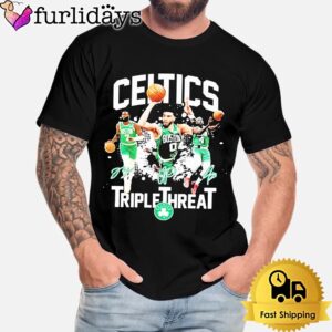 Boston Celtics Jrue Holiday Jayson Tatum Jaylen Brown The Triple Threat T-Shirt