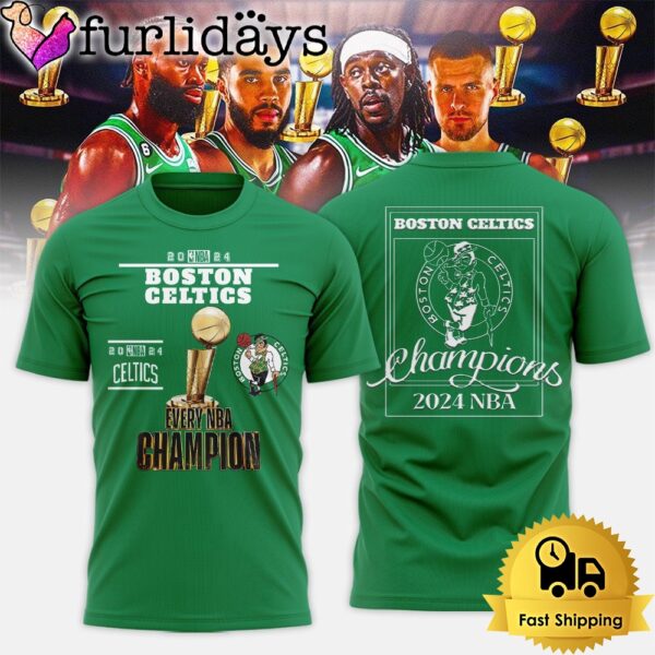 Boston Celtics NBA Finals Champions 2024 All Over Print T-Shirt