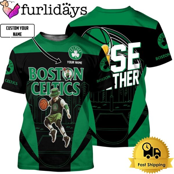 Boston Celtics Rise Together All Over Print T-Shirt Gift For Fan