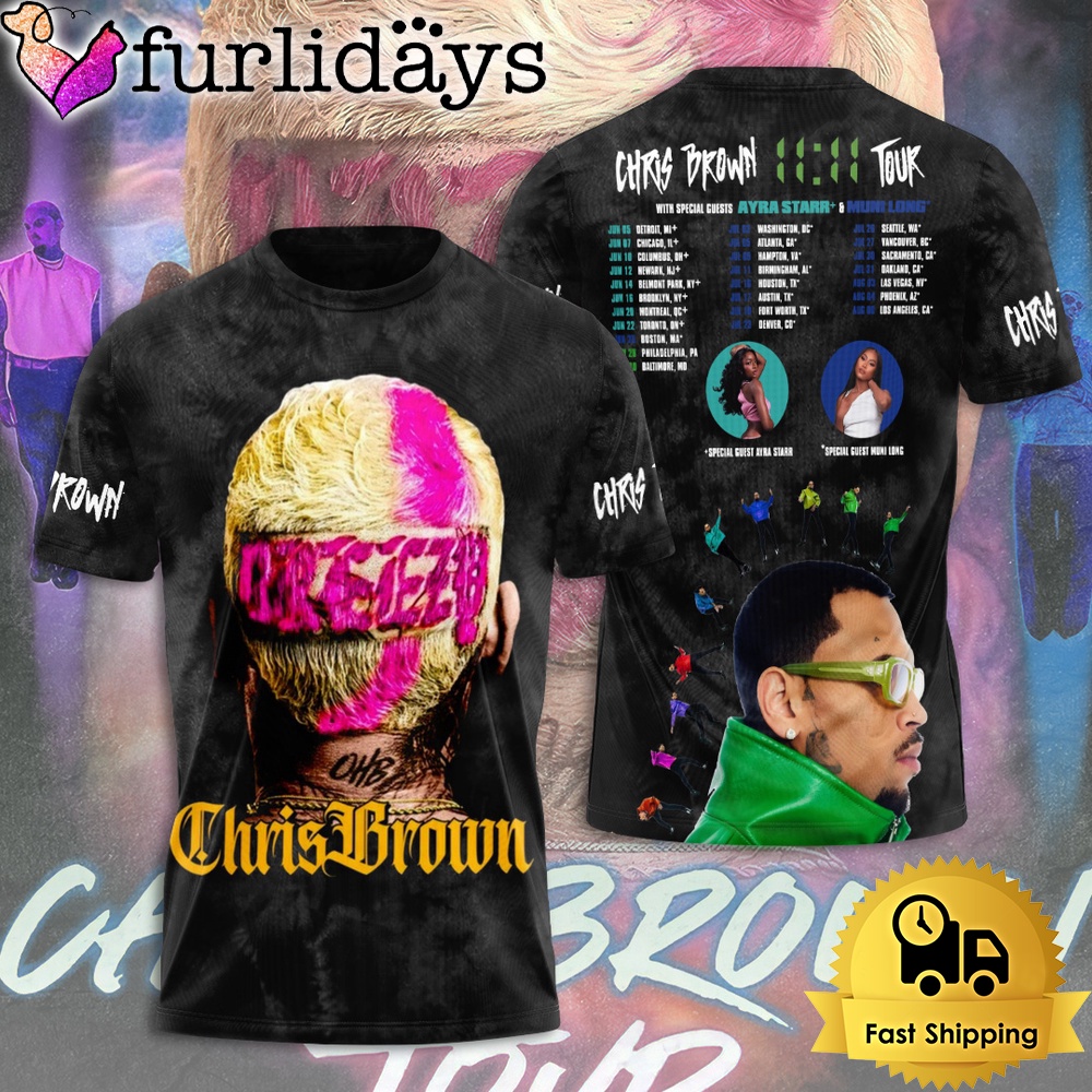 Chris Brown Breezy 11 11 Tour 2024 All Over Print T-Shirt