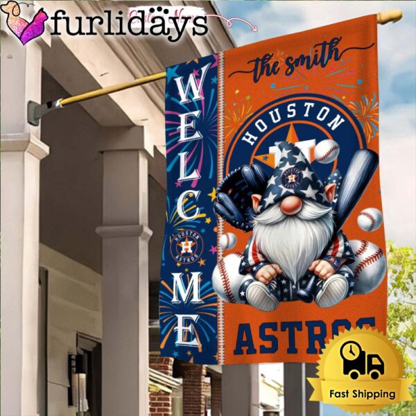 Custom Name MLB Houston Astros Gnomes 4th Of July Flag