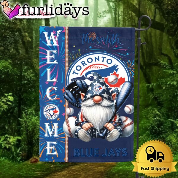 Custom Name MLB Toronto Blue Jays Gnomes 4th Of July Flag