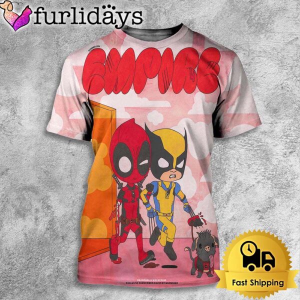 Cute Version Dogpool Deadpool And Wolverine On Cover Of Empire Magazine All Over Print T-Shirt