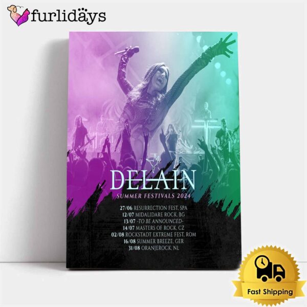 Delain Summer Festivals Schedule 2024 Poster Canvas