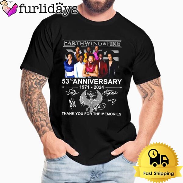 Earth, Wind And Fire 53rd Anniversary 1971-2024 Thank You For The Memories T-Shirt