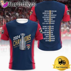 Florida Panthers 2024 Stanley Cup Glory All Over Print T-Shirt