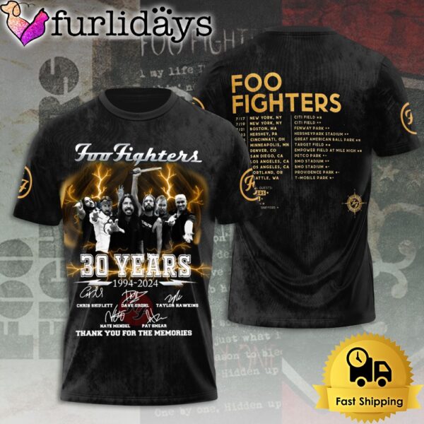 Foo Fighters 30 Years Thank You For The Memories All Over Print T-Shirt
