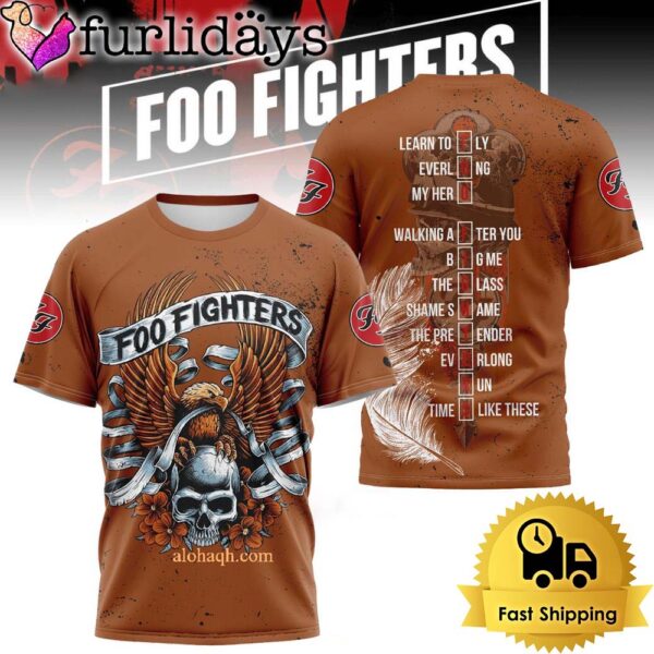 Foo Fighters Rock Band Skull And Eagle All Over Print T-Shirt