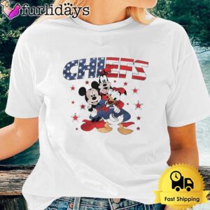 Goofy And Mickey Mouse NFL Kansas City Chiefs Happy 4th Of July 2024 Painting T-Shirt