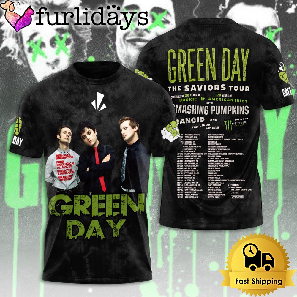 Green Day The Saviors Tour 2024 All Over Print T-Shirt