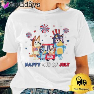 Happy 4th Of July Bluey Family In The USA Unisex T-Shirt