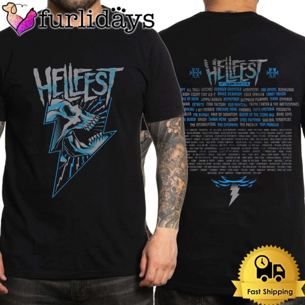 Hellfest Lightning Merch Festival In Clisson France June 2024 Unsiex T-Shirt