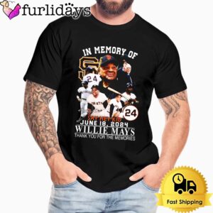 In Memory Of Willie Mays Say Hey Kid Thank You For The Memories T Shirt