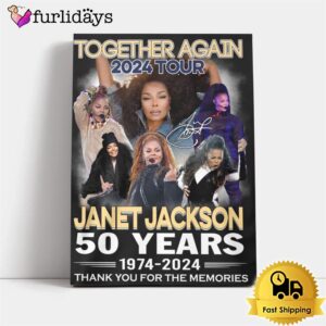 Janet Jackson Together Again 2024 Tour Poster Canvas