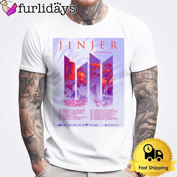 Jinjer North American 2024 Tour With Hanabie and Born Of Osiris Schedule List 2024 Unisex T-Shirt