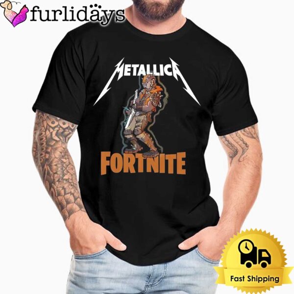 Metallica Collab With Fortnite Fire Merchandise Unisex T-Shirt
