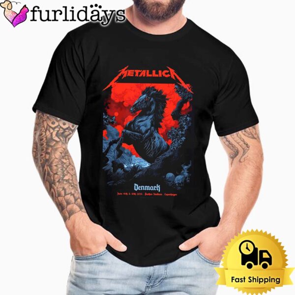 Metallica Copenhagen Denmark The Devil Horse Merch Pop Up M72 World Tour 2024 Unisex T-Shirt