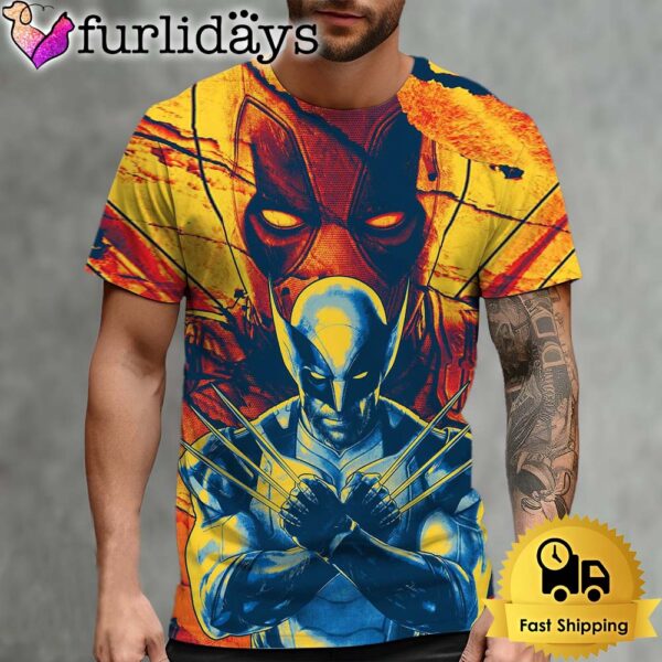 New Look At Deadpool And Wolverine In Promotional Art All Over Print T-Shirt