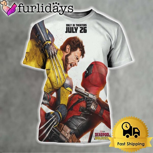 New Official Poster For Deadpool And Wolverine Releasing In Theaters On July 26 All Over Print Shirt