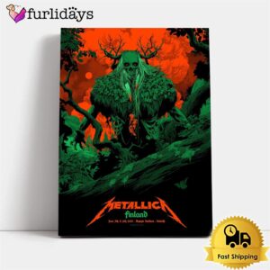 Official Metallica Finlandia M72 World Tour Poster At Olympic Stadium In Helsinki Poster Canvas