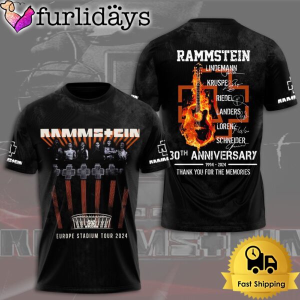 Rammstein 2024 Europe Stadium Tour 30 Years Timeless Music All Over Print T-Shirt