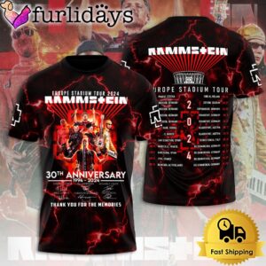 Rammstein 2024 Europe Stadium Tour 30th Anniversary Tour 2024 All Over Print T-Shirt