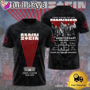 Rammstein Europe Stadium Tour 2024 30 Years Of Accompanying Music All Over Print T-Shirt