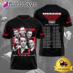 Rammstein Europe Stadium Tour 2024 Lights Up The Stage All Over Print T-Shirt