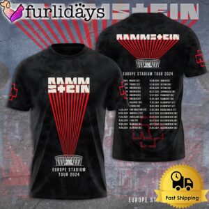 Rammstein Europe Stadium Tour 2024 Music Fire Explodes All Over Print T-Shirt