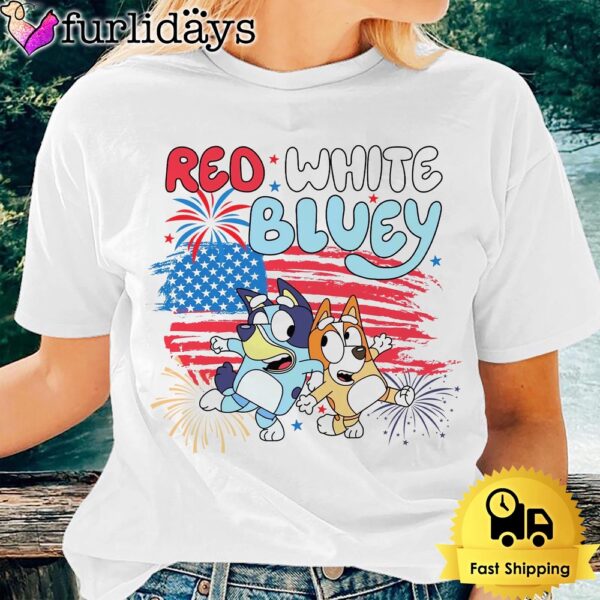 Red White Bluey 4th Of July Unisex T-Shirt
