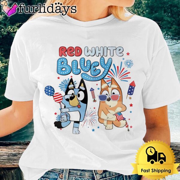 Red White Bluey And Bingo 4th Of July Unisex T-Shirt
