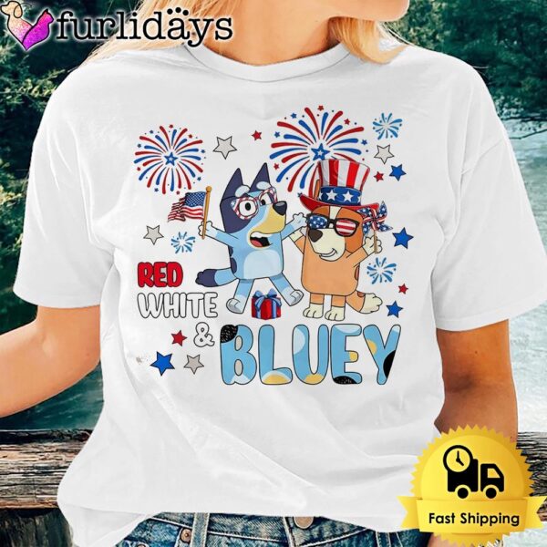 Retro Bluey Fourth Of July Unisex T-Shirt