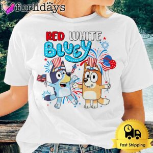 Retro Red White Bluey 4th Of July Unisex T-Shirt