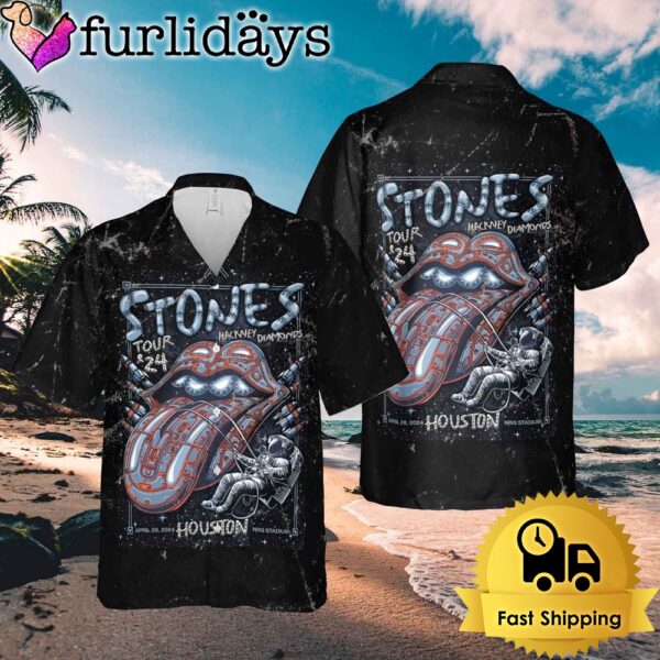 Rolling Stones Hackney Diamonds Houston Hawaiian Shirt