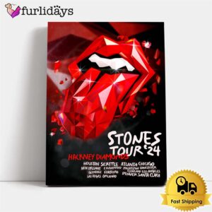 Rolling Stones Hackney Diamonds Tour 2024 Lithograph Poster Canvas