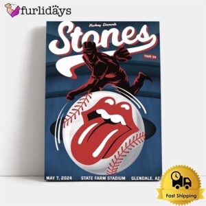 Rolling Stones Hackney Diamonds Tour Poster Baseball Themed Poster Canvas