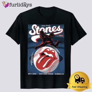 Rolling Stones Hackney Diamonds Tour Poster Baseball Themed Unisex T-Shirt