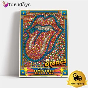 Rolling Stones Lithograph Poster For Show At Lumen Field In Seattle WA  Poster Canvas