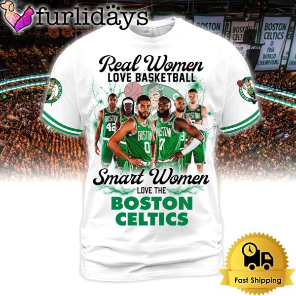 Smart Women Love The Boston Celtics NBA Finals 2024 All Over Print T-Shirt