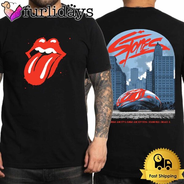 The Rolling Stones Merch For The Concert In Chicago 2024 Unisex T-Shirt