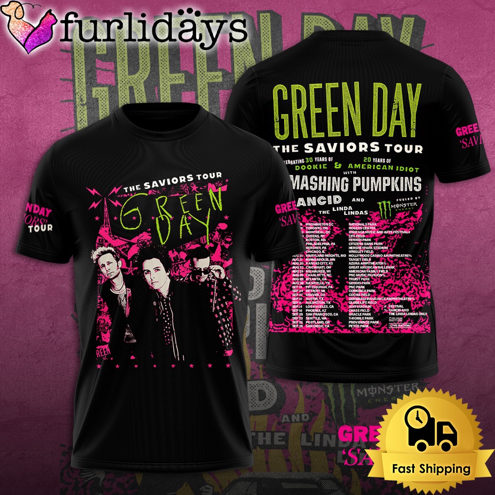 The Saviors Tour Green Day 2024 All Over Print T-Shirt