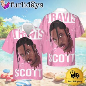 Travis Scott Jack Catus White And Pink Color Cute 2024 Hawaiian Shirt