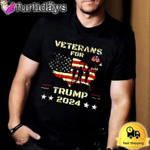 Veterans For Trump 2024 American Flag Election Dad Grandpa Unisex T-shirt