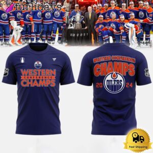 Western Conference Champs Edmonton Oilers NHL 2024 3D T-Shirt