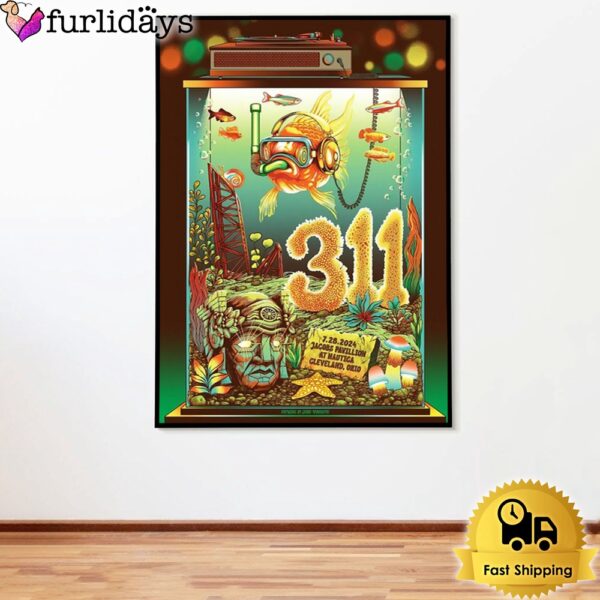 311 Band Live At Jacobs Pavilion Cleveland OH On July 28 2024 Poster Canvas