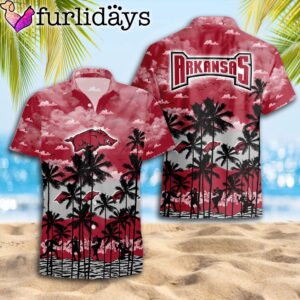 Arkansas Razorbacks Palms Tree Hawaiian Shirt