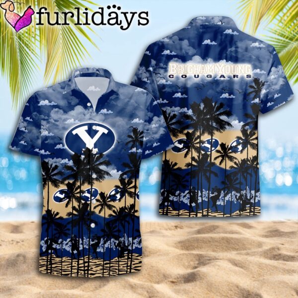 BYU Cougars Palms Tree Hawaiian Shirt